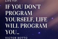 If you don't program yourself, life will program you Victor Botto